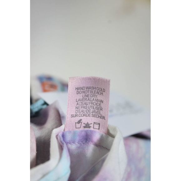 Calypso Saint Barth Womens 3/4 Sleeve Embroidered Tie Dyed Top Pink Blue Size 0 - Picture 6 of 6